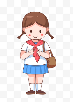 双马尾学生女孩