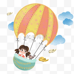 坐热气球图片_儿童节海报儿童招生宣传海报素材