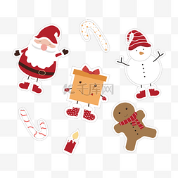 饼干贴纸图片_圣诞节主题元素贴纸