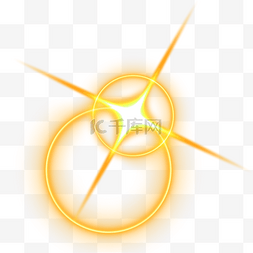 环形和十字形线性闪耀黄色光效
