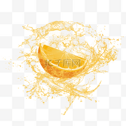 橙色果汁飞溅效果