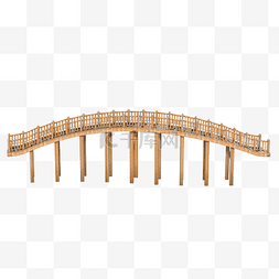 一座弓形的木桥