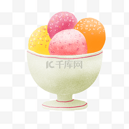 海报背景简约卡通图片_卡通冰淇淋球PNG下载