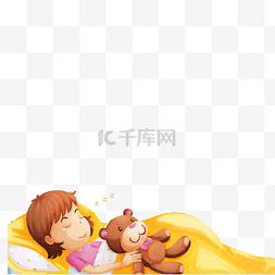 抱着小熊图片_卡通抱着小熊的女孩免扣图