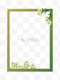 百合花朵油画相框装饰边框