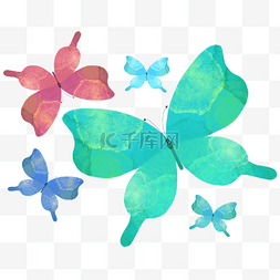 水彩风格手绘蝴蝶