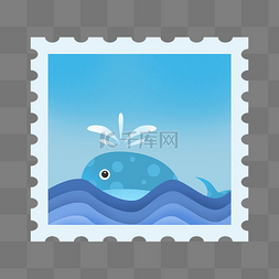 命中的鲸鱼图片_鲸鱼蓝色邮票