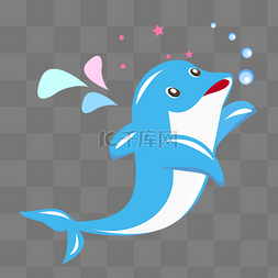 可爱动物海豚图片_可爱蓝色海豚