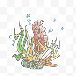 海星彩色图片_彩色手绘水中海洋生物元素