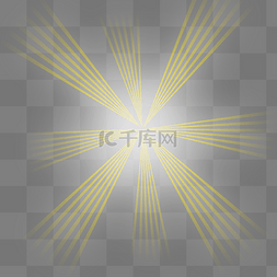 黄色分层图片_中央光束分层光效元素