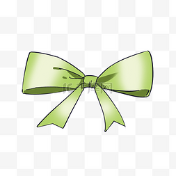 好看的丝带图片_丝质绿色蝴蝶结礼盒用手绘