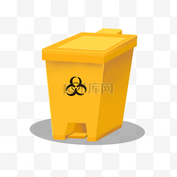 环保垃圾桶图片_黄色医疗垃圾桶手绘