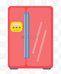 红色冰箱图片_红色双门冰箱