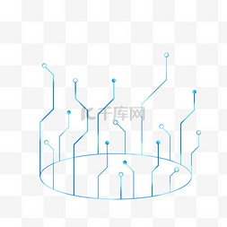 图形科技装饰图片_不规则图形科技感点线蓝色