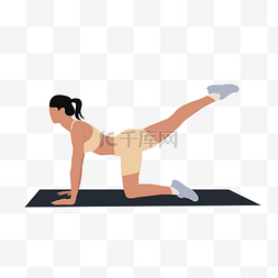 健身房锻炼瑜伽人物