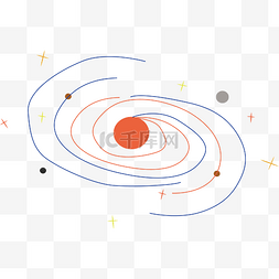 卡通线条小装饰图片_简约线条组成的星河图案