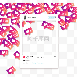 ui图片_instagram点赞爱心社交边框