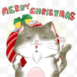 圣诞图片_猫咪圣诞节送礼表情包
