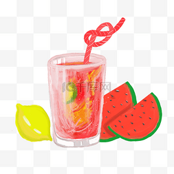 西瓜饮料的图片_清新的西瓜冷饮