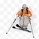手绘创意滑雪人物