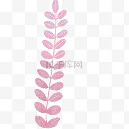 植物卡通花纹图片_粉色的自然枝叶植物