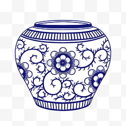 古风青花瓷罐子