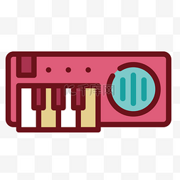 电子琴玩具图片_彩色婴儿小玩具电子琴图标矢量UI