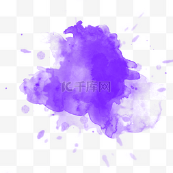 紫色晕染墨迹插画