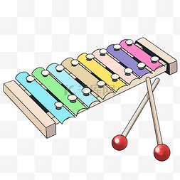 六一儿童节彩虹色的木琴