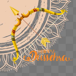 印度dussehra都瑟拉节手绘弓箭元素