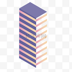 紫色层次创意大厦元素
