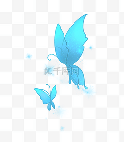美丽蓝色卡通蝴蝶