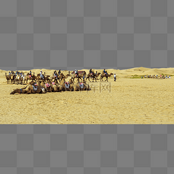骑骆驼图片_内蒙古库布其沙漠景观