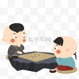 两个孩子下围棋