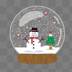 圣诞树雪人水晶球
