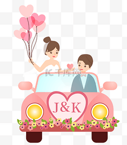 婚车banner图片_新郎新娘坐婚车