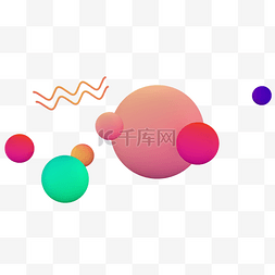 彩色漂浮圆球图片_彩色电商渐变圆球