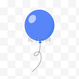 生日快乐蓝色图片_卡通简单蓝色气球