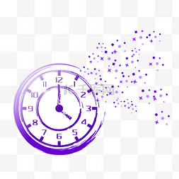 紫色钟表图片_紫色破碎钟表