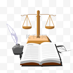 法律天平图片_打开的法律书籍
