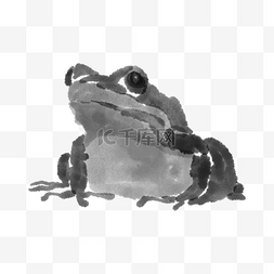 国风青蛙图片_水墨水彩可爱青蛙林蛙