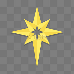 黄色扁平风格christmas star