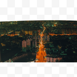 武汉城市建筑光谷民族大道夜景航