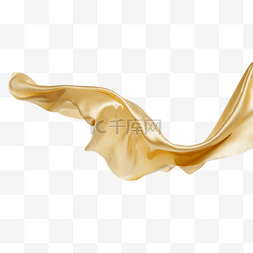 漂浮元素金色漂浮图片_漂浮金色绸布