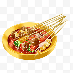 腊肠串串图片_麻辣烫小吃串串