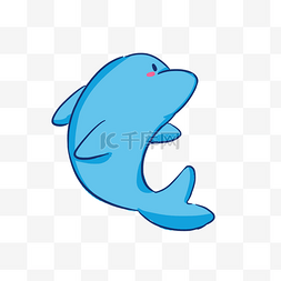 夏日海洋海豚可爱海洋馆卡通免扣