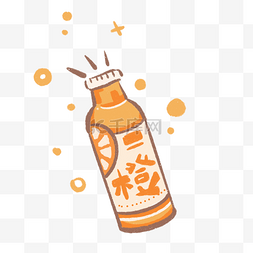 夏天夏日橙汁卡通