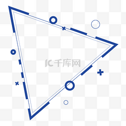 科技环蓝色图片_蓝色简约圈环三角边框
