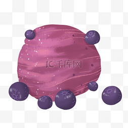 紫色球图片_紫色小清新可爱夏季清凉蓝莓冰淇