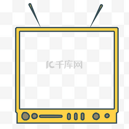大礼盒形状图片_电视机形状黄色天线简单边框